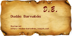Dudás Barnabás névjegykártya
